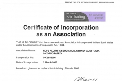 Certificate of Incorportation